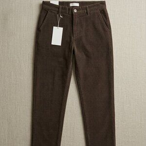 Zara Men's Relaxed Fit Corduroy Pants - Earth Brown
